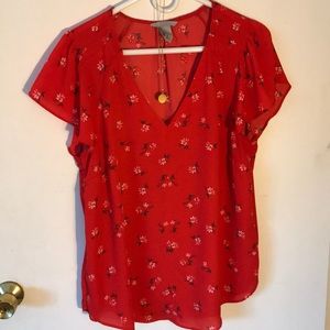 H&M flow-y flower print blouse, Size 14